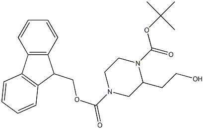 4-(9H-fluoren-9-yl)Methyl 1-tert-butyl 2-(2-hydroxyethyl)piperazine-1,4-dicarboxylate Structure