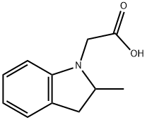 1H-indole-1-acetic acid, 2,3-dihydro-2-methyl- Structure