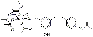 4’-O-Acetyl cis Resveratrol 3-O-β-D-Glucuronide Methyl Ester Triacetate Structure
