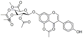 5-O-Acetyl Genistein 7-(Tri-O-acetyl-β-D-glucuronic Acid Methyl Ester) Structure