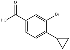 3-溴-4-环丙基苯甲酸, 1131622-50-8, 结构式