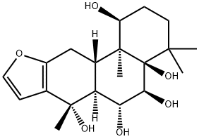 (1S)-1,2,3,4,4a,5,6,6aα,7,11,11aβ,11b-Dodecahydro-4,4,7,11bα-tetramethylphenanthro[3,2-b]furan-1,4aβ,5β,6α,7α-pentol Struktur