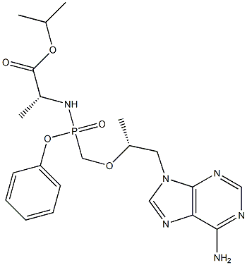 isopropyl ((R)-((((R)-1-(6-amino-9H-purin-9-yl)propan-2-yl)oxy)methyl)(phenoxy)phosphoryl)-D-alaninate Struktur