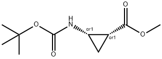 cis-cyclopropanecarboxylic acid, 2-[[(1,1-dimethylethoxy)carbonyl]amino]-, methyl ester Structure