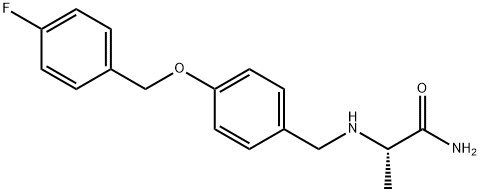 (S)-2-((4-((4-fluorobenzyl)oxy)benzyl)amino)propanamide Structure