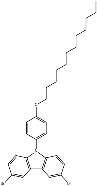 3,6-ジブロモ-9-(4-ドデシルオキシフェニル)-9H-カルバゾール 化学構造式