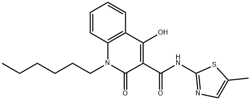 1-hexyl-4-hydroxy-N-(5-methyl-1,3-thiazol-2-yl)-2-oxo-1,2-dihydro-3-quinolinecarboxamide|