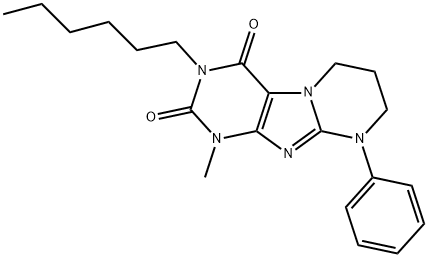 3-hexyl-1-methyl-9-phenyl-6,7,8,9-tetrahydropyrimido[2,1-f]purine-2,4(1H,3H)-dione|