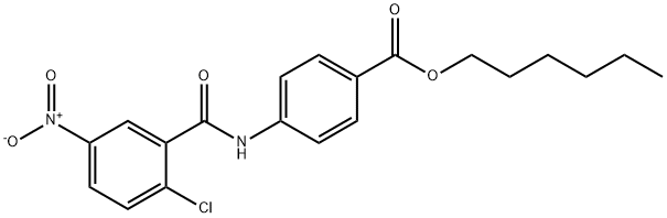 hexyl 4-[({2-chloro-5-nitrophenyl}carbonyl)amino]benzoate Structure