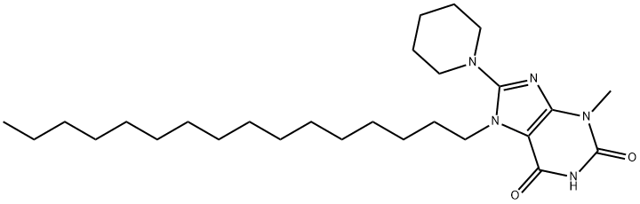 7-hexadecyl-3-methyl-8-(1-piperidinyl)-3,7-dihydro-1H-purine-2,6-dione Structure