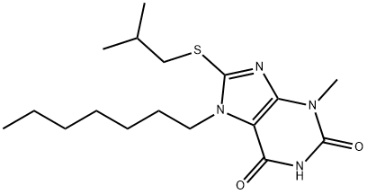7-heptyl-8-(isobutylsulfanyl)-3-methyl-3,7-dihydro-1H-purine-2,6-dione Structure