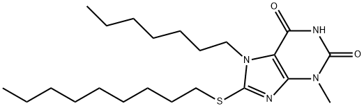 7-heptyl-3-methyl-8-(nonylsulfanyl)-3,7-dihydro-1H-purine-2,6-dione|