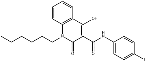 1-hexyl-4-hydroxy-N-(4-iodophenyl)-2-oxo-1,2-dihydro-3-quinolinecarboxamide Structure