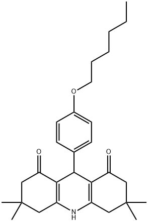 9-[4-(hexyloxy)phenyl]-3,3,6,6-tetramethyl-3,4,6,7,9,10-hexahydro-1,8(2H,5H)-acridinedione Structure