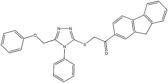 1-(9H-fluoren-2-yl)-2-{[5-(phenoxymethyl)-4-phenyl-4H-1,2,4-triazol-3-yl]sulfanyl}ethanone Structure