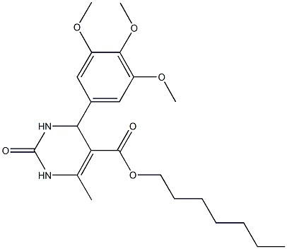 heptyl 6-methyl-2-oxo-4-(3,4,5-trimethoxyphenyl)-1,2,3,4-tetrahydro-5-pyrimidinecarboxylate 结构式