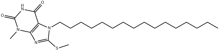 7-hexadecyl-3-methyl-8-(methylsulfanyl)-3,7-dihydro-1H-purine-2,6-dione|