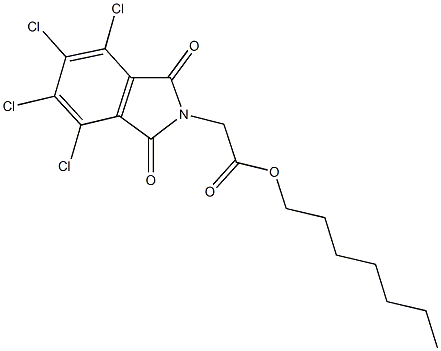 heptyl (4,5,6,7-tetrachloro-1,3-dioxo-1,3-dihydro-2H-isoindol-2-yl)acetate 结构式
