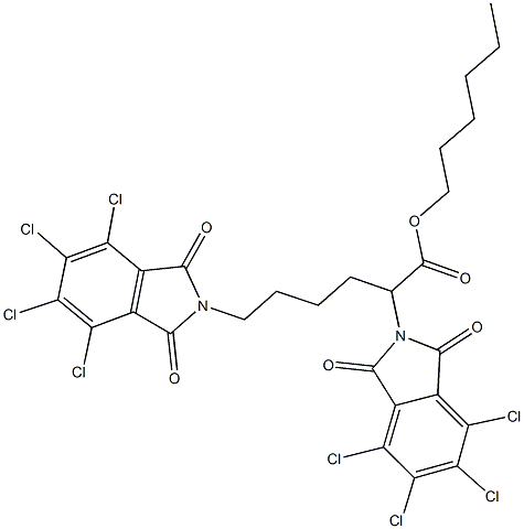 hexyl 2,6-bis(4,5,6,7-tetrachloro-1,3-dioxo-1,3-dihydro-2H-isoindol-2-yl)hexanoate Structure