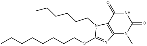 7-hexyl-3-methyl-8-(octylsulfanyl)-3,7-dihydro-1H-purine-2,6-dione|