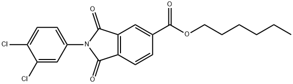 hexyl 2-(3,4-dichlorophenyl)-1,3-dioxo-5-isoindolinecarboxylate Structure