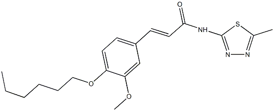 3-[4-(hexyloxy)-3-methoxyphenyl]-N-(5-methyl-1,3,4-thiadiazol-2-yl)acrylamide Structure