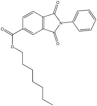 heptyl 1,3-dioxo-2-phenyl-5-isoindolinecarboxylate Structure