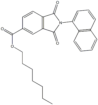 heptyl 2-(1-naphthyl)-1,3-dioxo-5-isoindolinecarboxylate Structure