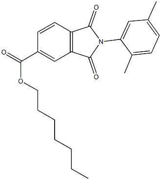 heptyl 2-(2,5-dimethylphenyl)-1,3-dioxoisoindoline-5-carboxylate Structure
