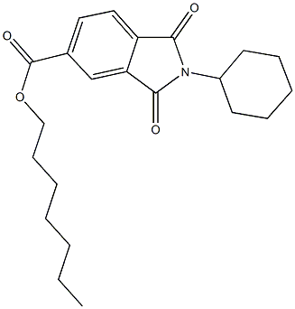 heptyl 2-cyclohexyl-1,3-dioxoisoindoline-5-carboxylate 结构式