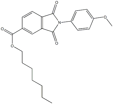 heptyl 2-(4-methoxyphenyl)-1,3-dioxo-5-isoindolinecarboxylate Structure
