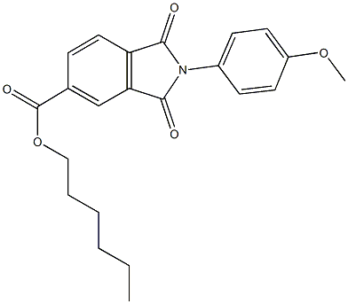 hexyl 2-(4-methoxyphenyl)-1,3-dioxoisoindoline-5-carboxylate Structure