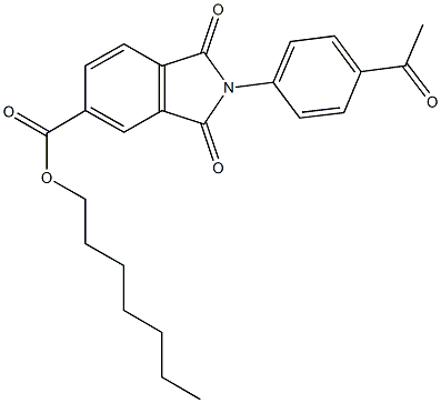 heptyl 2-(4-acetylphenyl)-1,3-dioxo-5-isoindolinecarboxylate Structure