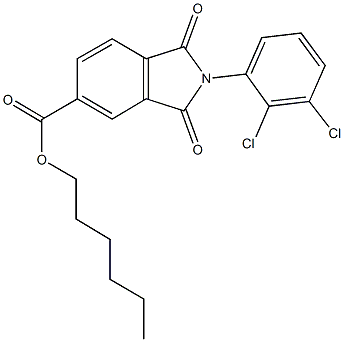 hexyl 2-(2,3-dichlorophenyl)-1,3-dioxoisoindoline-5-carboxylate Structure