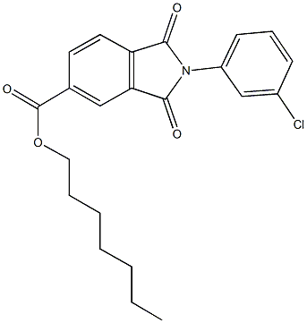 heptyl 2-(3-chlorophenyl)-1,3-dioxo-5-isoindolinecarboxylate Structure