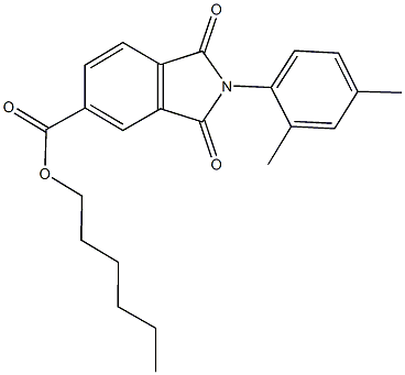 hexyl 2-(2,4-dimethylphenyl)-1,3-dioxo-5-isoindolinecarboxylate Structure