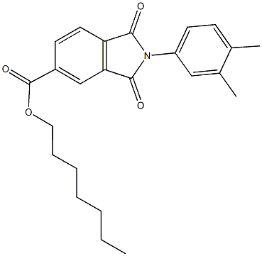 heptyl 2-(3,4-dimethylphenyl)-1,3-dioxo-5-isoindolinecarboxylate Structure