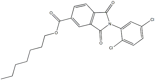 heptyl 2-(2,5-dichlorophenyl)-1,3-dioxo-5-isoindolinecarboxylate Structure
