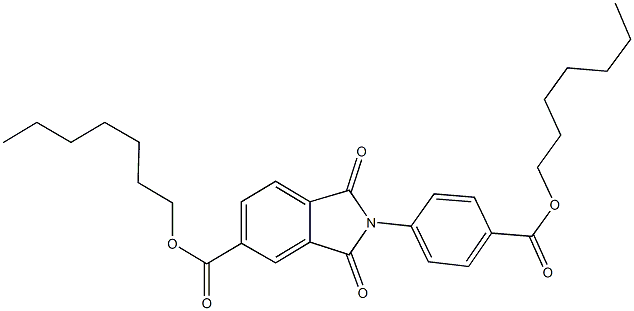 heptyl 2-{4-[(heptyloxy)carbonyl]phenyl}-1,3-dioxo-5-isoindolinecarboxylate Structure