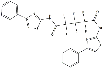 2,2,3,3,4,4-hexafluoro-N~1~,N~5~-bis(4-phenyl-1,3-thiazol-2-yl)pentanediamide 结构式