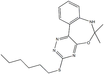 3-(hexylsulfanyl)-6,6-dimethyl-6,7-dihydro[1,2,4]triazino[5,6-d][3,1]benzoxazepine|