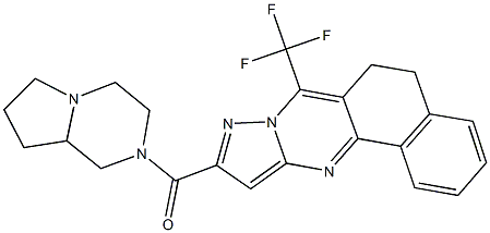 10-(hexahydropyrrolo[1,2-a]pyrazin-2(1H)-ylcarbonyl)-7-(trifluoromethyl)-5,6-dihydrobenzo[h]pyrazolo[5,1-b]quinazoline|