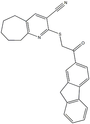 2-((2-(9H-fluoren-2-yl)-2-oxoethyl)sulfanyl)-6,7,8,9-tetrahydro-5H-cyclohepta[b]pyridine-3-carbonitrile|