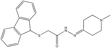 2-(9H-fluoren-9-ylsulfanyl)-N'-(1-methyl-4-piperidinylidene)acetohydrazide|