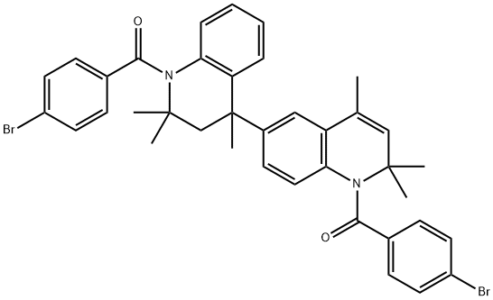 1,1',2,2',3,4-hexahydro-4,6'-bis[1-(4-bromobenzoyl)-2,2,4-trimethylquinoline] 结构式