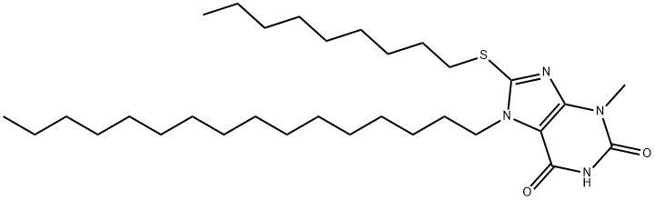 7-hexadecyl-3-methyl-8-(nonylsulfanyl)-3,7-dihydro-1H-purine-2,6-dione Structure