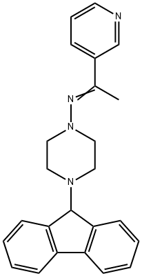 4-(9H-fluoren-9-yl)-N-[1-(3-pyridinyl)ethylidene]-1-piperazinamine Structure