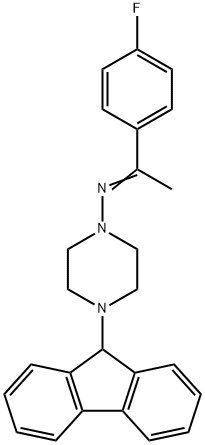 4-(9H-fluoren-9-yl)-N-[1-(4-fluorophenyl)ethylidene]-1-piperazinamine Structure