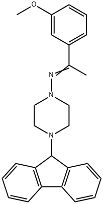 4-(9H-fluoren-9-yl)-N-[1-(3-methoxyphenyl)ethylidene]-1-piperazinamine Structure