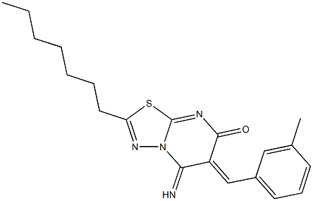 2-heptyl-5-imino-6-(3-methylbenzylidene)-5,6-dihydro-7H-[1,3,4]thiadiazolo[3,2-a]pyrimidin-7-one|